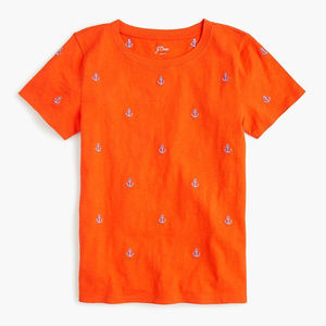 J. Crew Red Blue Anchor Tee NWT MED